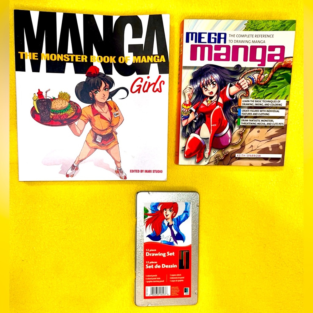 2 - Manga books - Monster Book of Girls - Mega Drawing Book - Drawing Set
